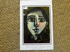 French Female Portrait Oil Painting, La Jeune Fille, Mid Century Art