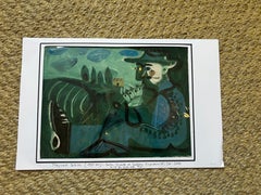 French Figurative Oil Painting, Musician Portrait, European Vintage Art