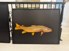 Grande peinture de poisson côtier dans des tons neutres par Dawne Raulet