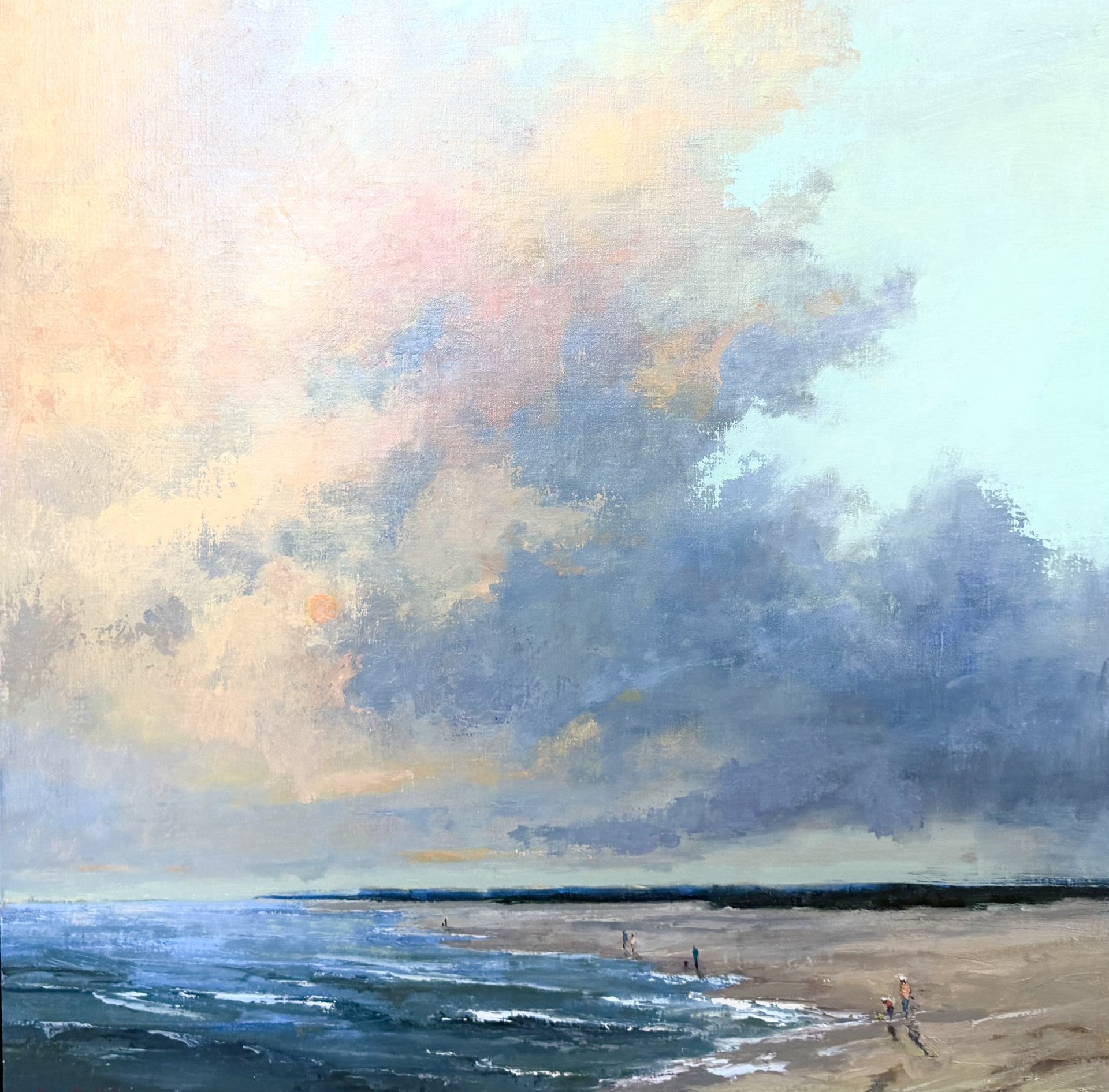 Summer Evenings, Contemporary Landscape Oil Painting by Bethanne Cople