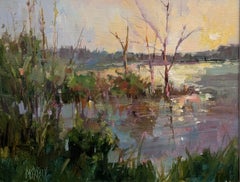 Morning at Lawson Park, Contemporary Landscape Oil Painting by Millie Gosch