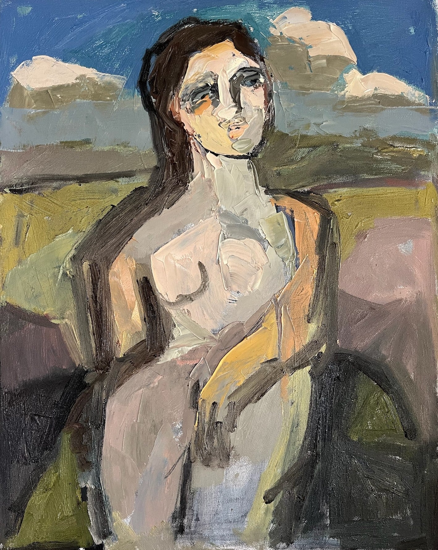 Anne Darby Parker Still-Life Painting - Discerning Eye, Figurative Oil Painting Inspired by Cézanne and Picasso
