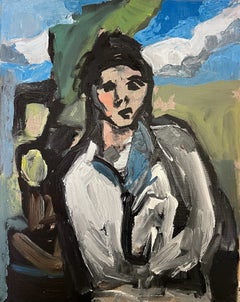 « His Rebellion », peinture figurative contemporaine à l'huile inspirée de Cézanne