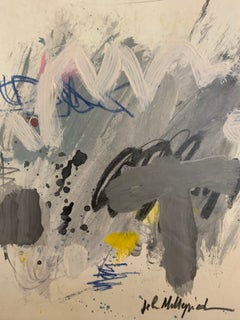 Obra abstracta modernista francesa en técnica mixta sobre papel, «Millepied III»