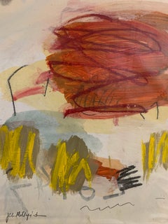 Französisches abstraktes Werk der Moderne in Mischtechnik auf Papier, „Millepied VI“