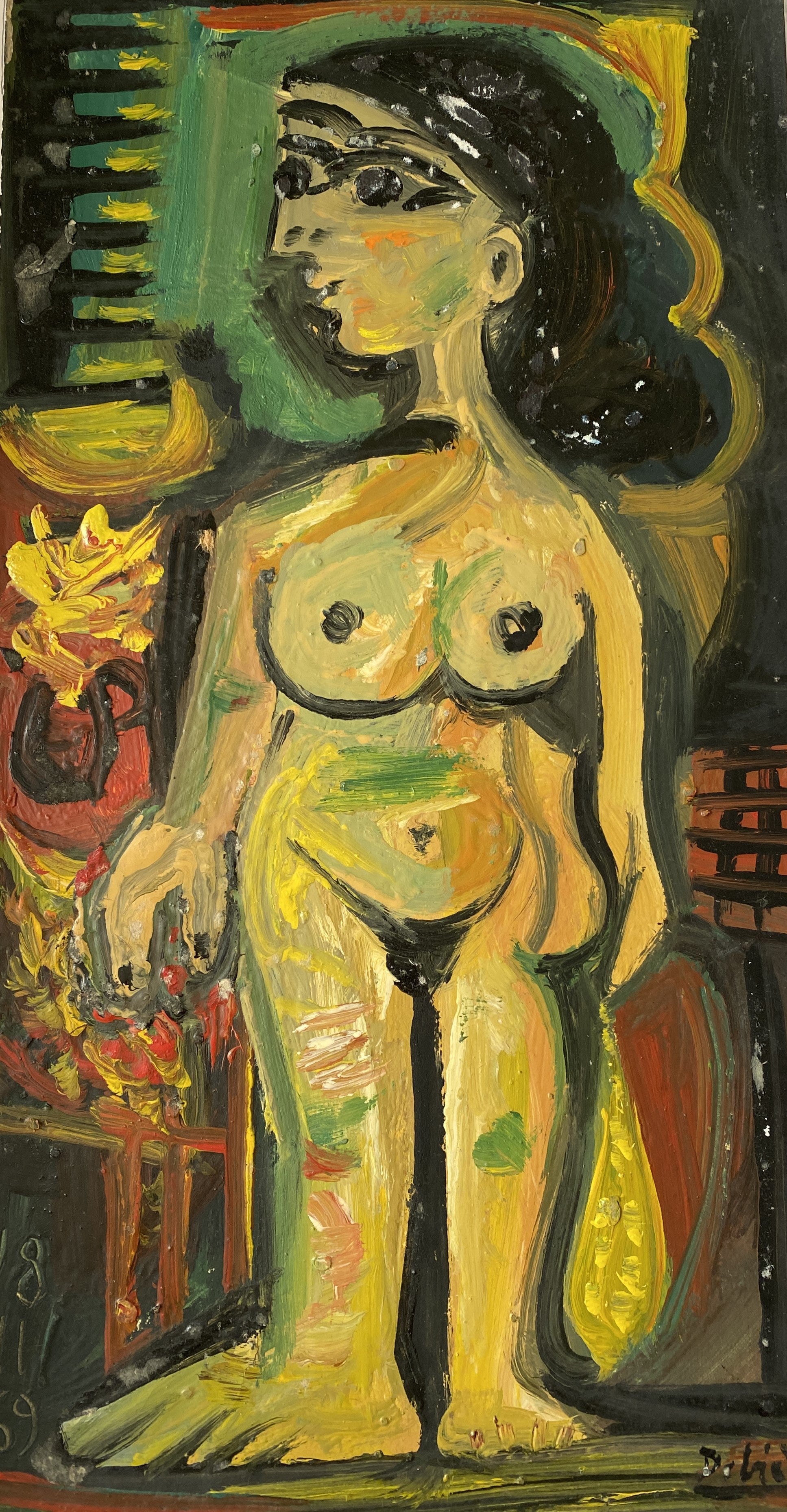 Raymond Debieve, French Modernist Female Nude Figurative Oil Painting