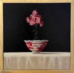 Ginny Williams, pintura de bodegón floral, flores rosas, chinoiserie