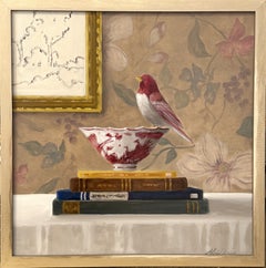 Ginny Williams, Bird Still Life Painting, Books, Contemporary Oil Painting
