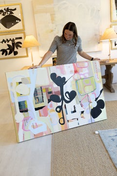 Lisa Zager, Large Contemporary Abstract Painting, Mixed Media, 40 x 60