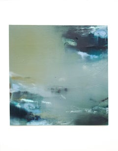 Lily Harrington, Nightswim I, piccolo dipinto contemporaneo in tecnica mista, blu