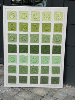 Sally Threlkeld, Color Theory #3, Green Contemporary Geometric Abstract