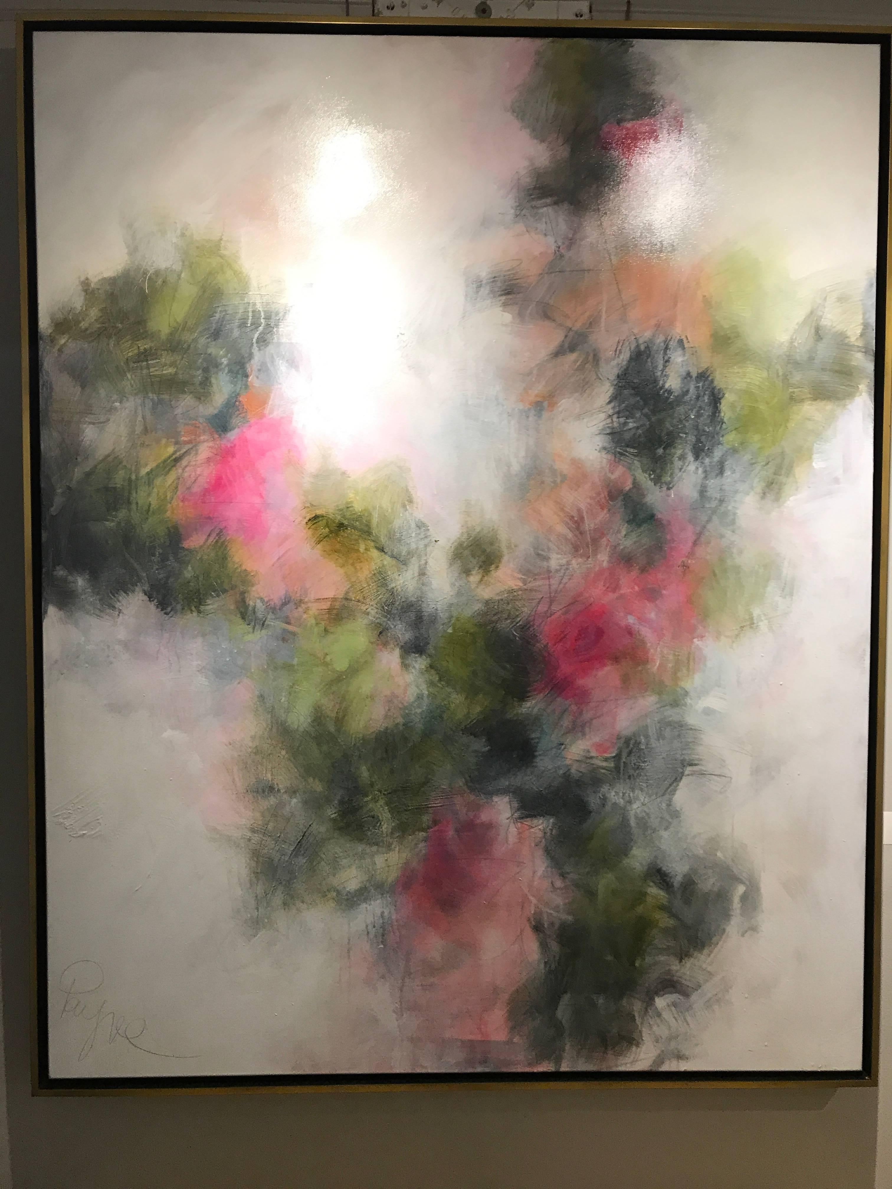 Pink Moon - Abstract Expressionist Painting by Melissa Payne Baker