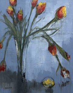Sharon Hockfield Contemporary Floral Still Life Painting of French Tulips