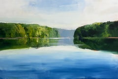 Craig Mooney Reservoir Large Original Contemporary Oil Painting on Canvas