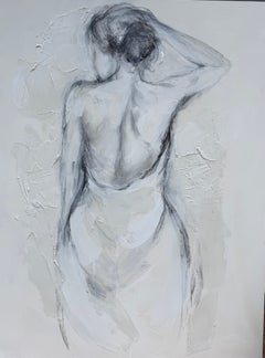 Judith Williams, «Casi una canción», pintura figurativa contemporánea al carboncillo