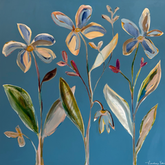 Wild Berry Blooms Large Original Contemporary Botanical Floral Painting