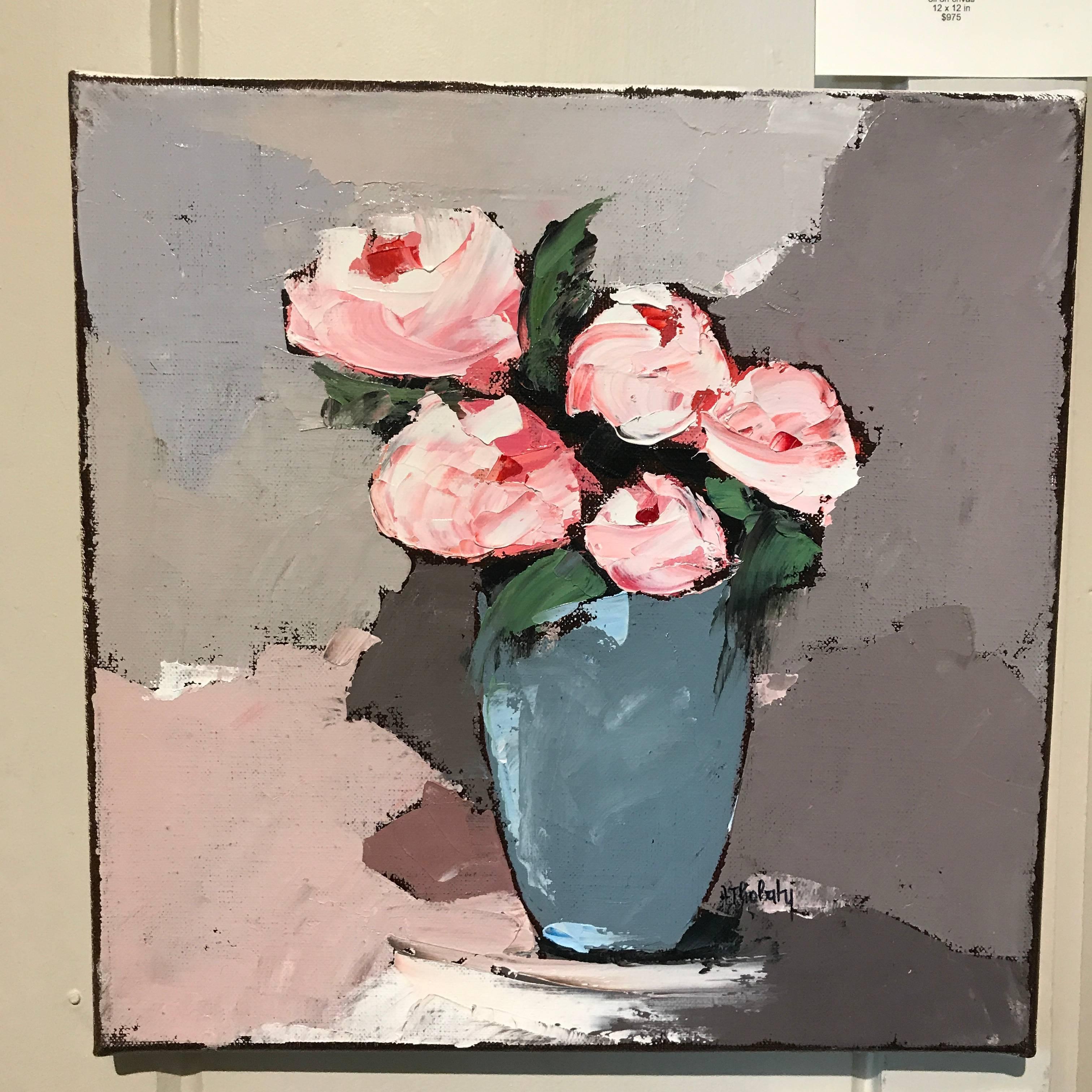 Bouquet Piviones - Painting by Andree Thobaty