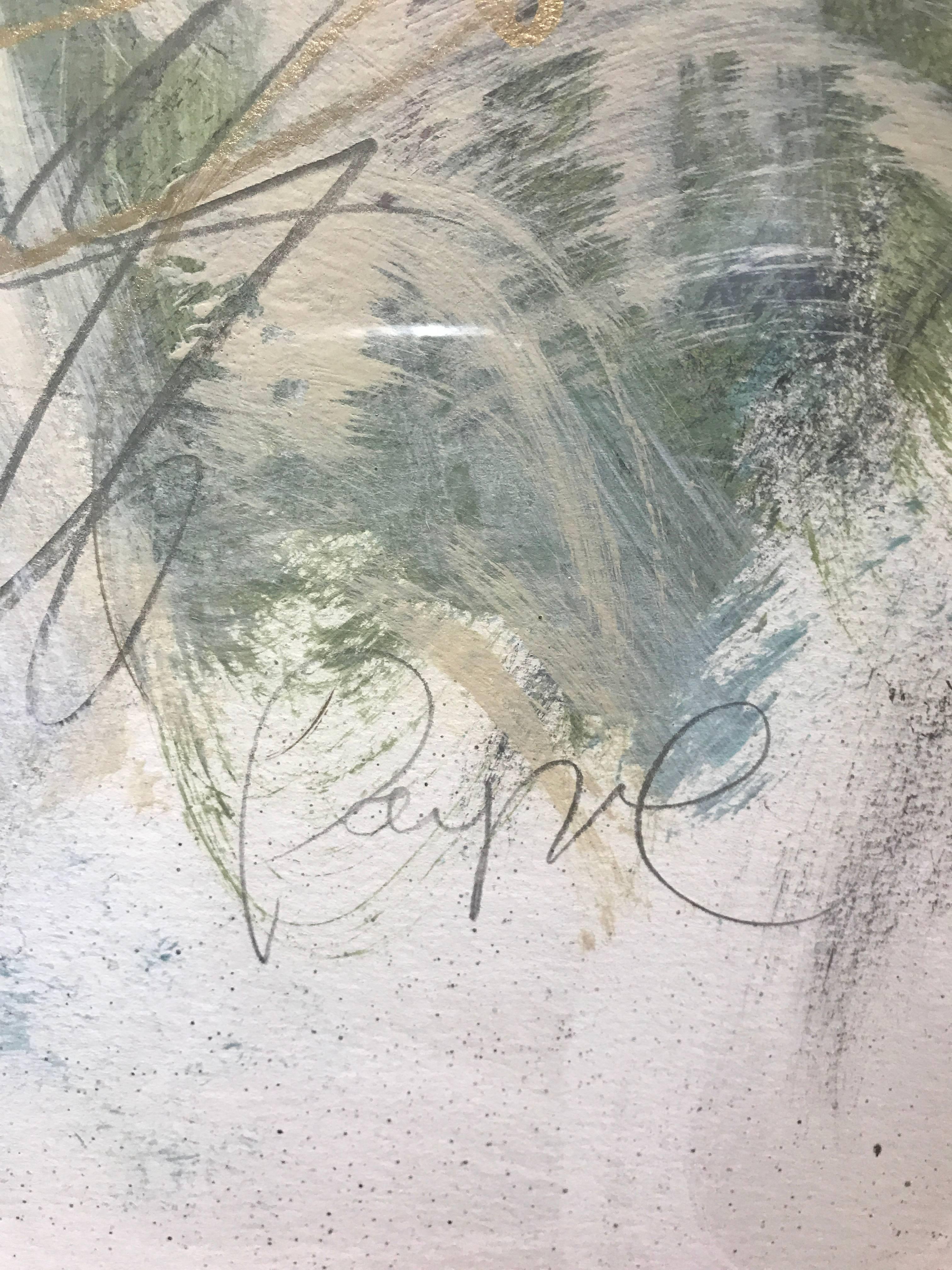 Mint I - Gray Abstract Painting by Melissa Payne Baker