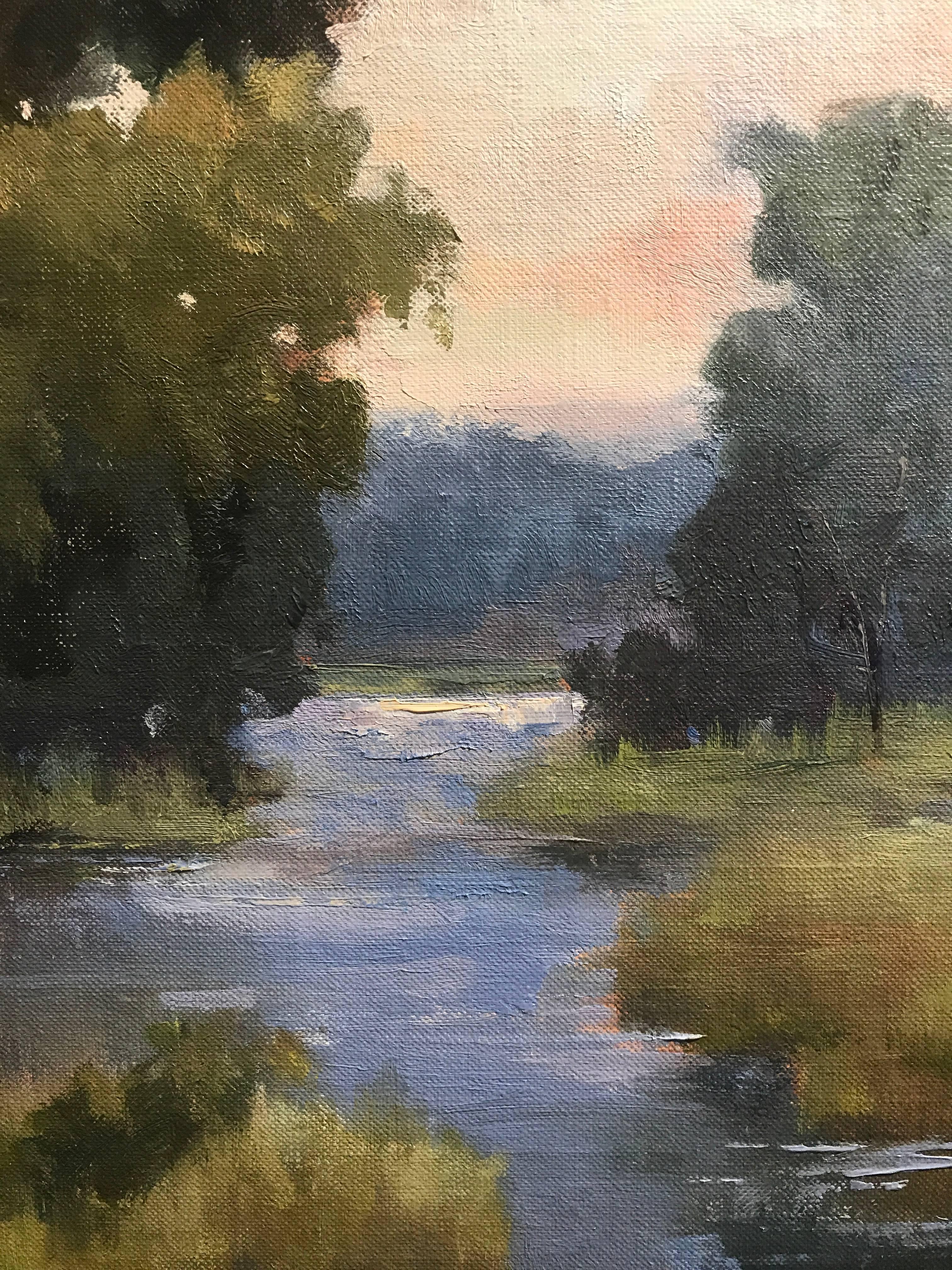 A Tidewater Evening, Oil on Foam Board Framed Landscape Painting 2