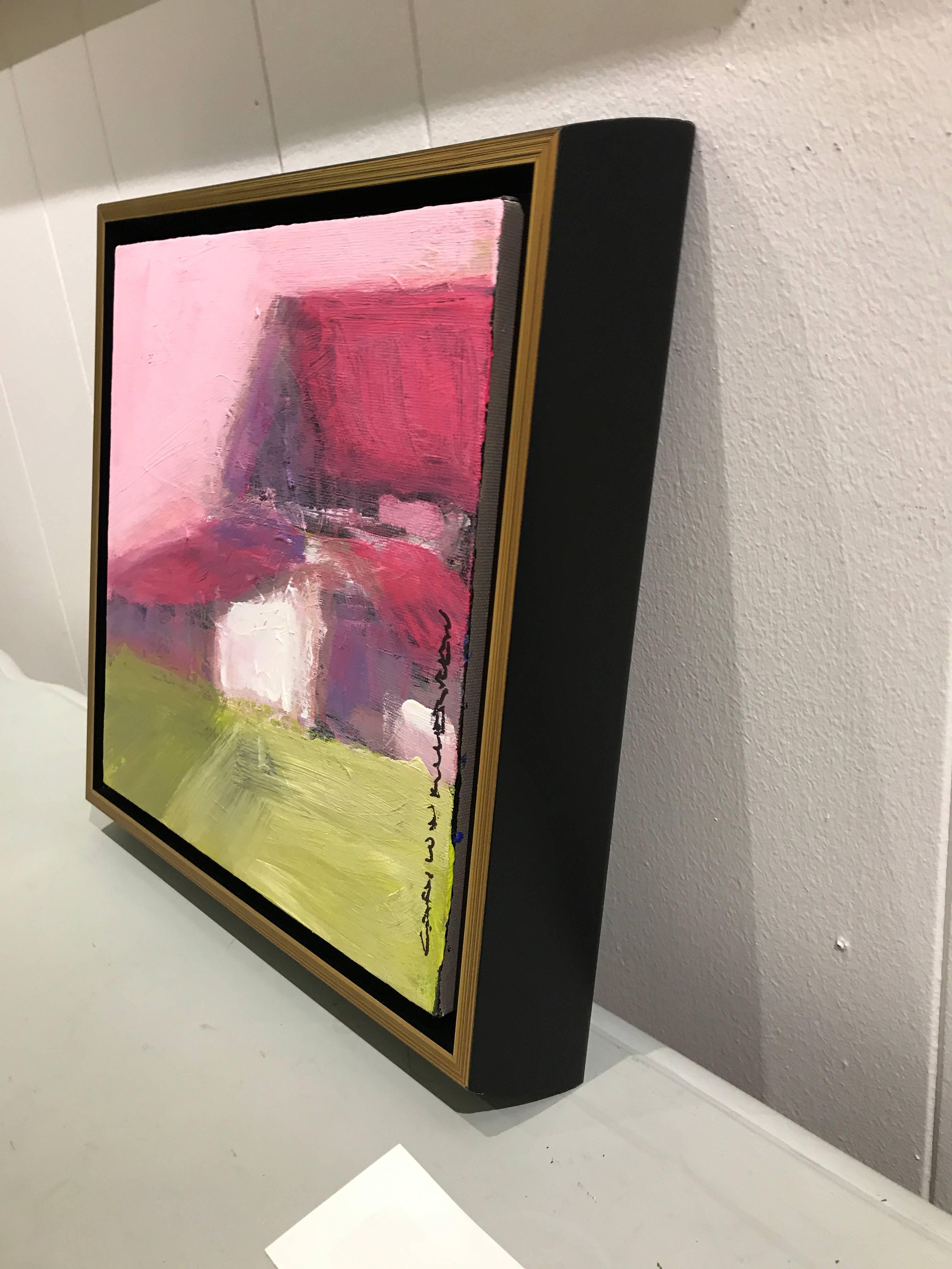 This contemporary piece by Carylon Killebrew is a new take on a barn.  A familiar structure, but Carylon has injected color to add a contemporary edge to this beautiful piece.  Small enough to took in a bookcase or hang in a grouping, this little