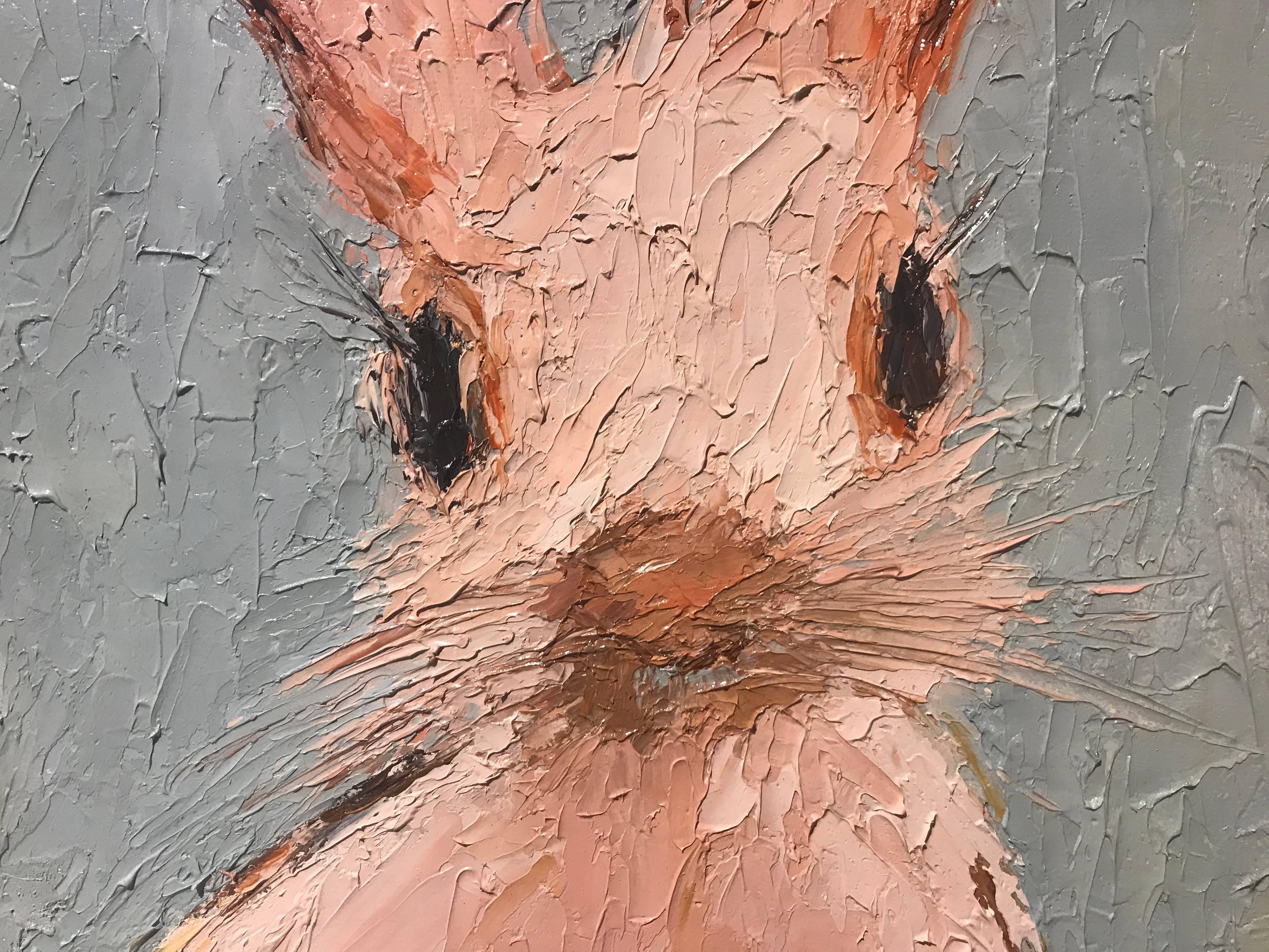 'Mildred' Small Oil on Canvas Rabit Painting 1
