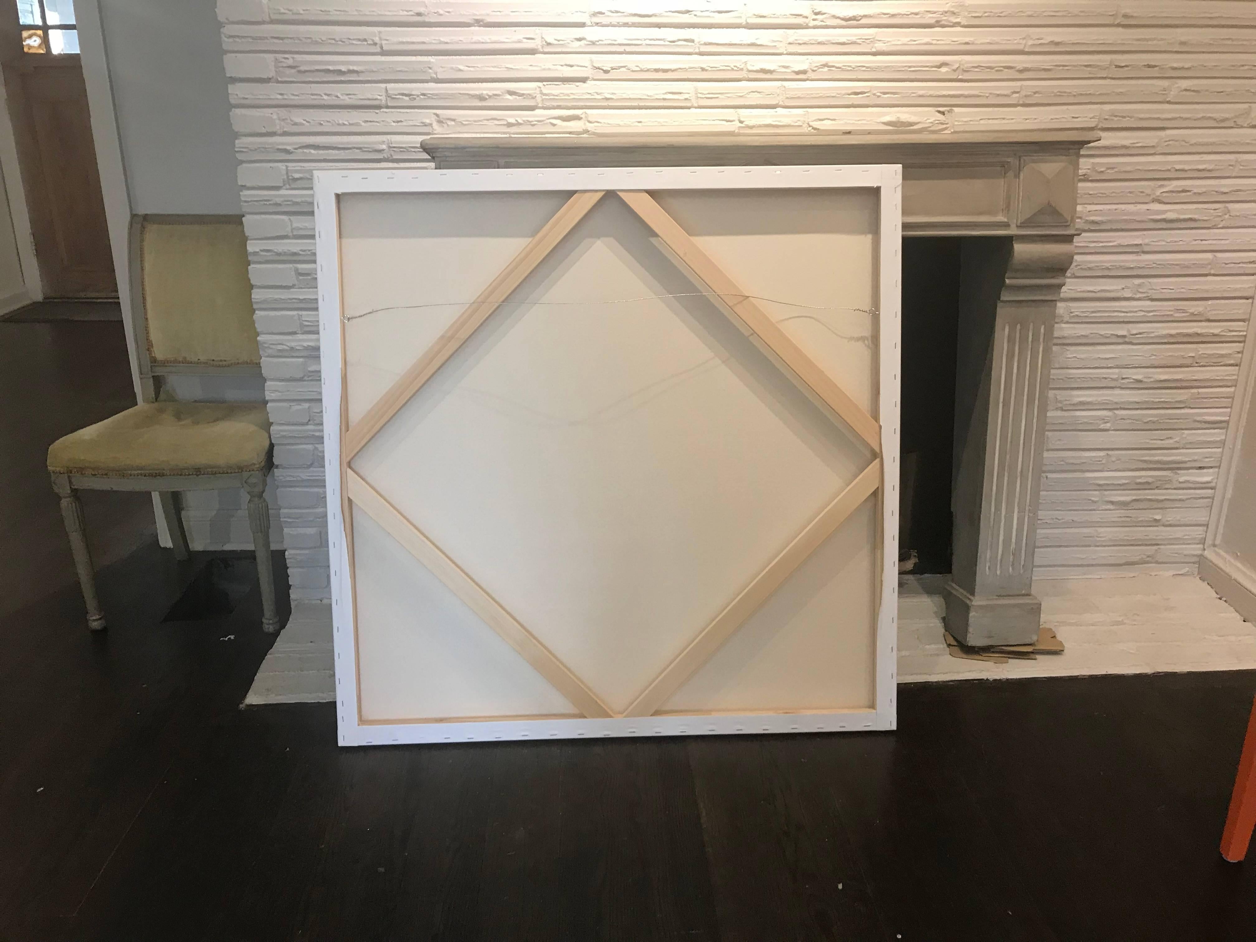 This gorgeous piece depicts the beautiful and elegant Pearl Hotel in Rosemary Beach, Florida.  Sarah has integrated a beautiful palette made up of blues, greens, neutrals and a couple shots of black here and there for weight.  The artist has signed