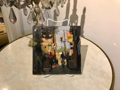 "City Summer" Small Impressionist Oil on Board Urban Landscape Painting