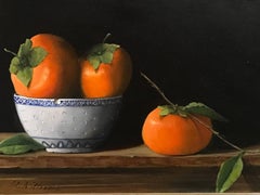 "Persimmons" Small Framed Still Life Painting
