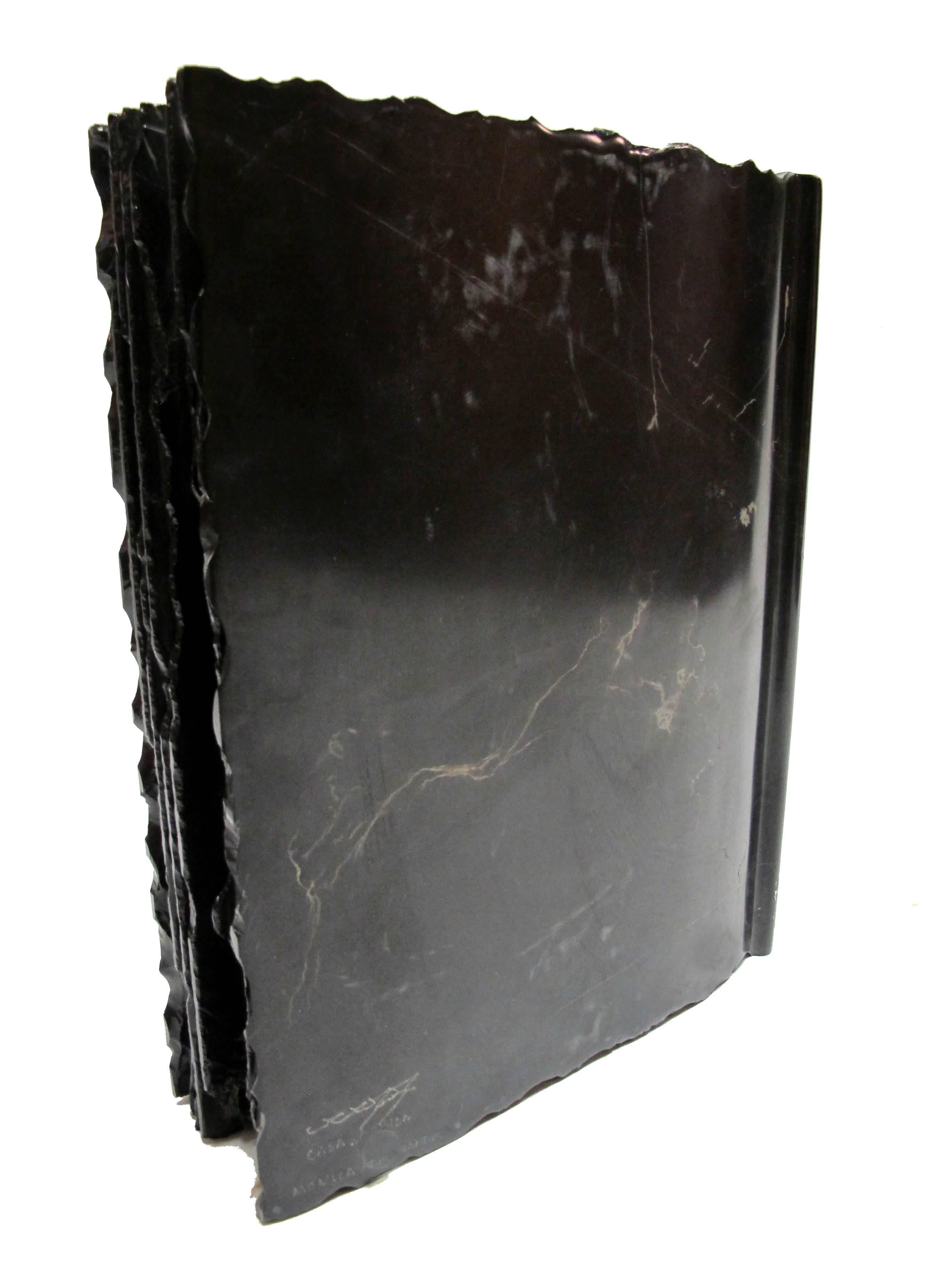 The Black Book by KARTEL - unique handcarved marble, large book sculpture 5