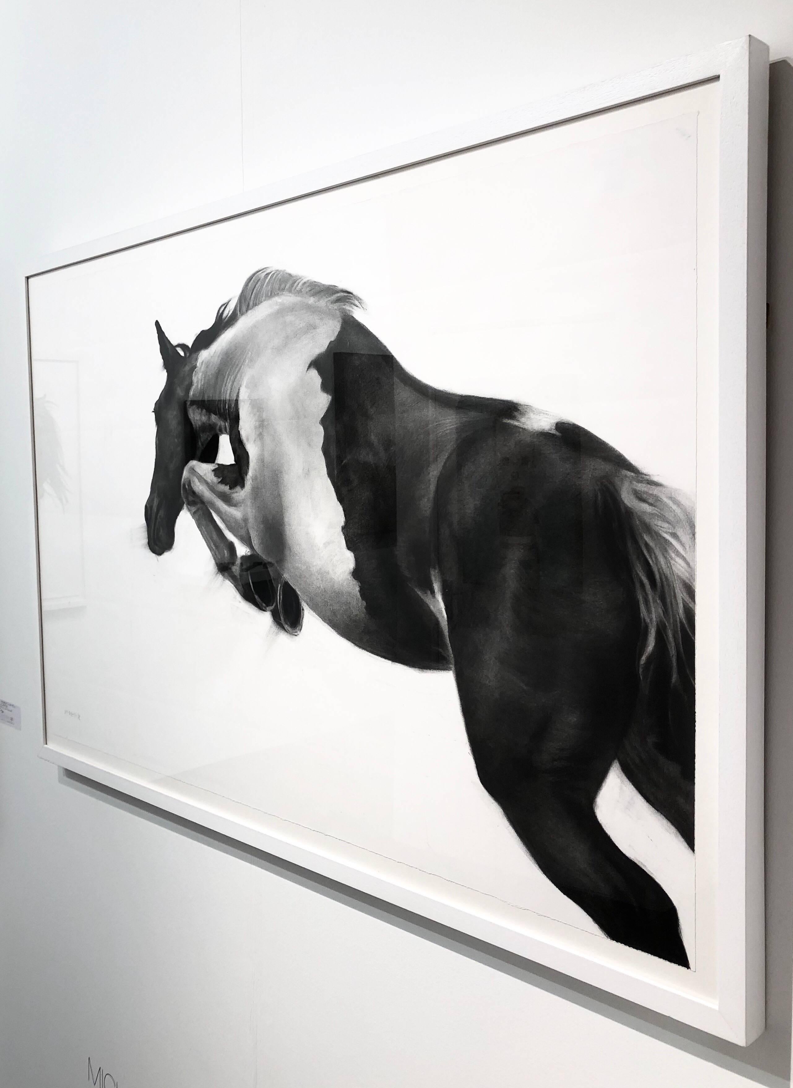 This is a beautiful and unique charcoal on paper drawing. The Fabriano paper is a high quality watercolour grade set in a custom white wood frame, all archival materials. 

Scottish artist Patsy McArthur explores the grace and power of human