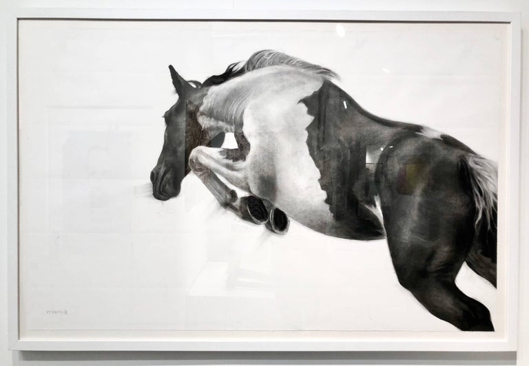 This is a beautiful and unique charcoal on paper drawing. The Fabriano paper is a high quality watercolour grade set in a custom white wood frame, all archival materials. 

Scottish artist Patsy McArthur explores the grace and power of human