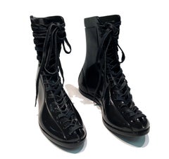 Boxing Boots by KARTEL unique hand carved black marble sculpture smooth finish