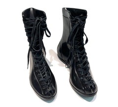 Boxing Boots by KARTEL unique hand carved black marble sculpture smooth finish