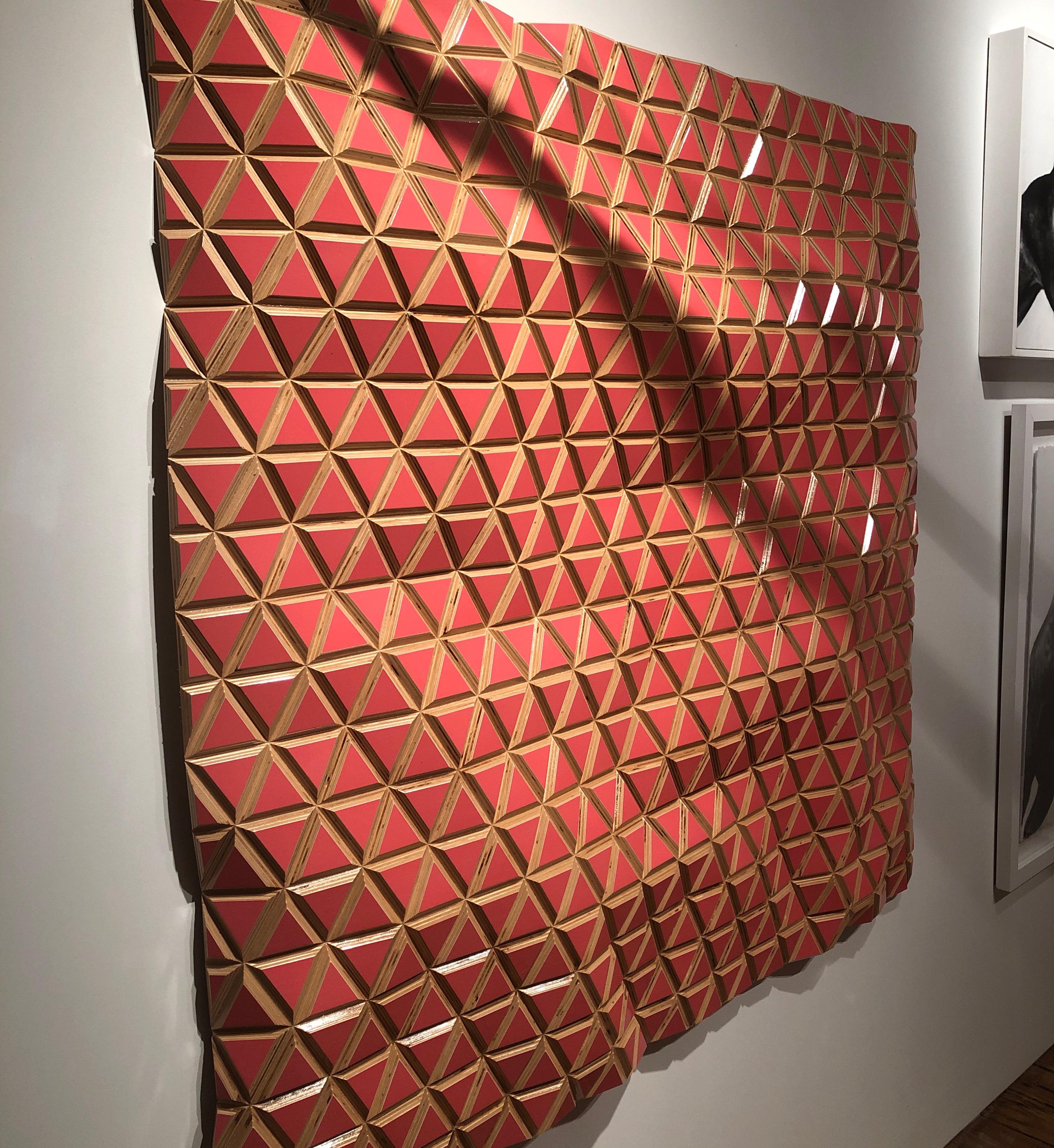 Desert Rose, Flexible Rigids, painted wood sculptural wall, parametric design 2