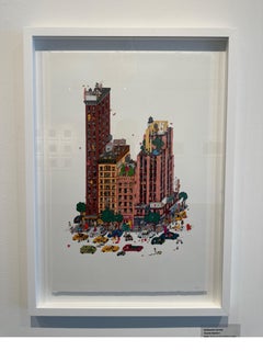 Flexible Elephant, fantastic illustration by Guillaume Cornet white framed