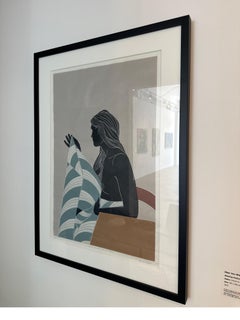 Wanting Solitude and Closeness, female nude, Linocut original print, Unframed