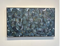 "Birds", Contemporary abstract painting on canvas, natural dark and golden tones