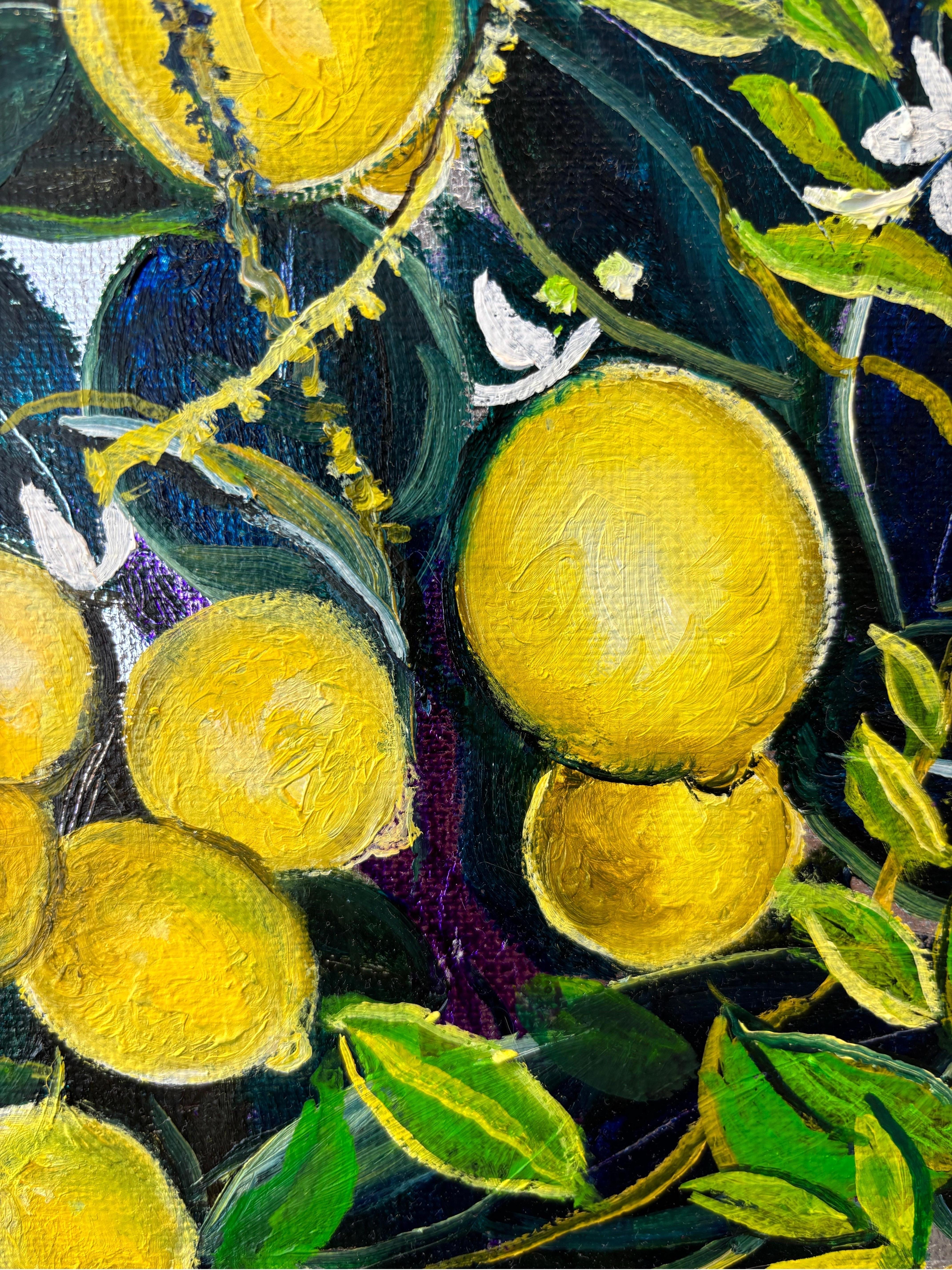 Y esto es lo que se siente cuando llega un buen día, Pintura al óleo y plata leaftree en venta 4