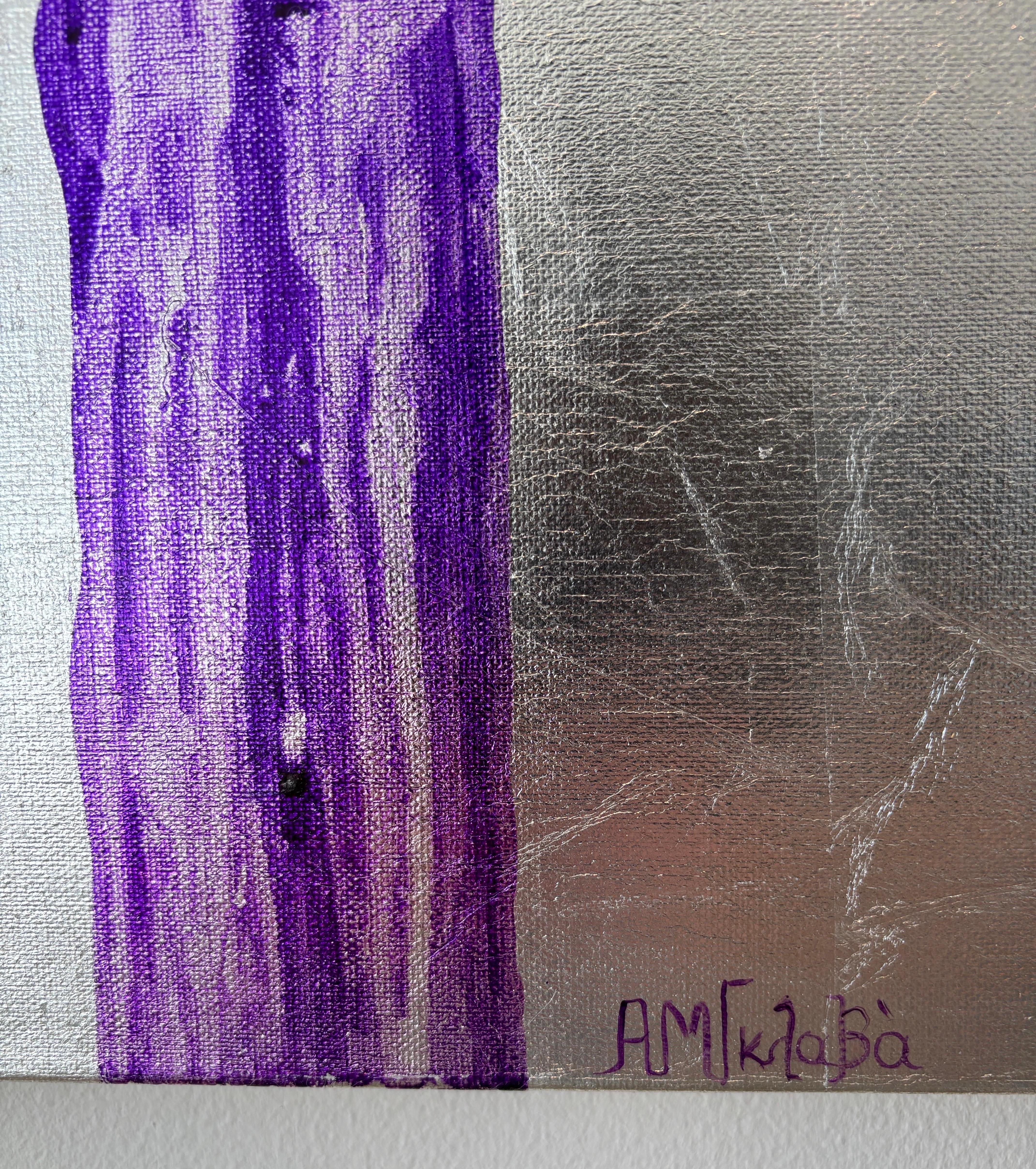 Y esto es lo que se siente cuando llega un buen día, Pintura al óleo y plata leaftree en venta 6