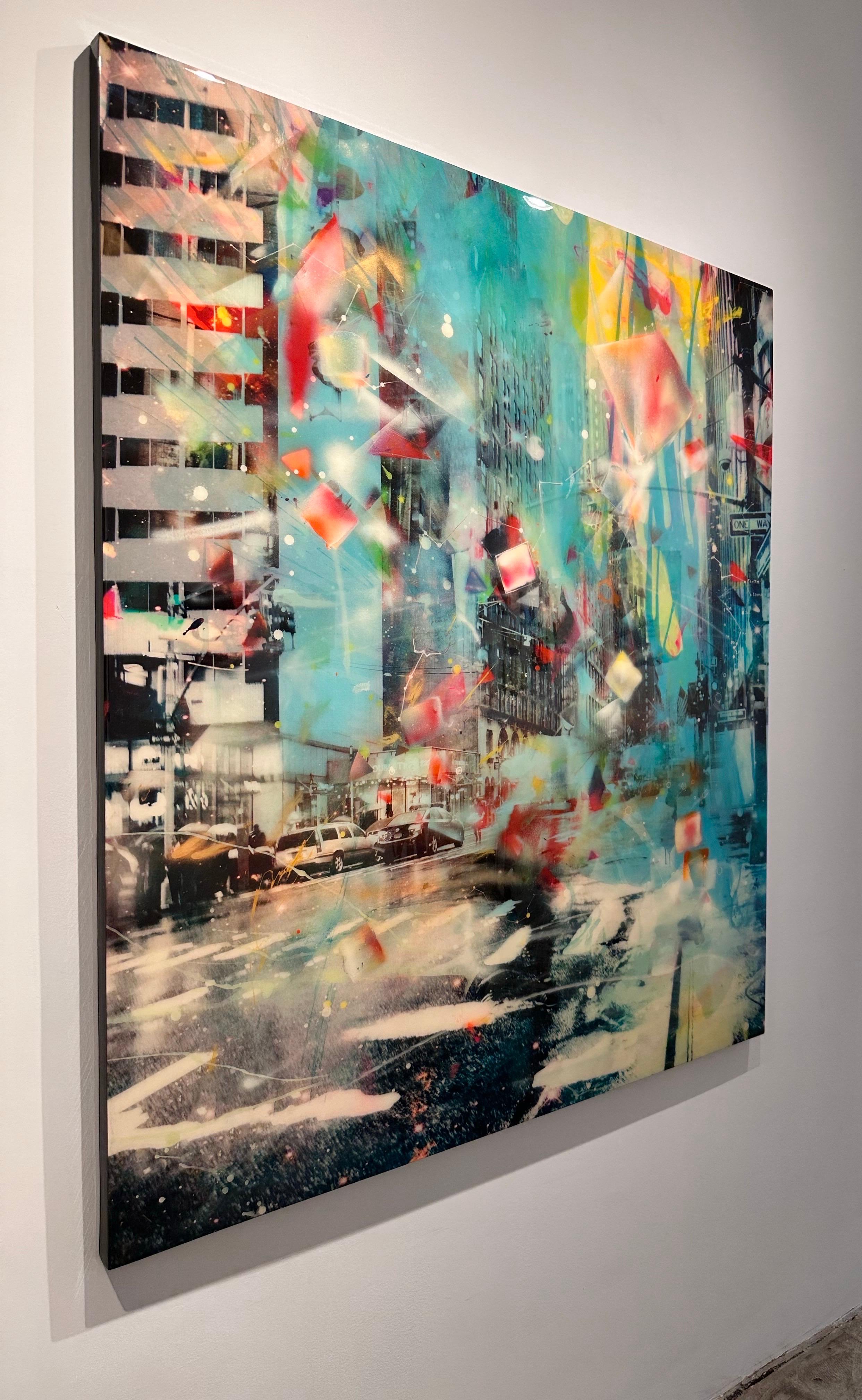 Double Tree - fotografia colorata dipinta a mano, scena di New York, contemporanea in vendita 5