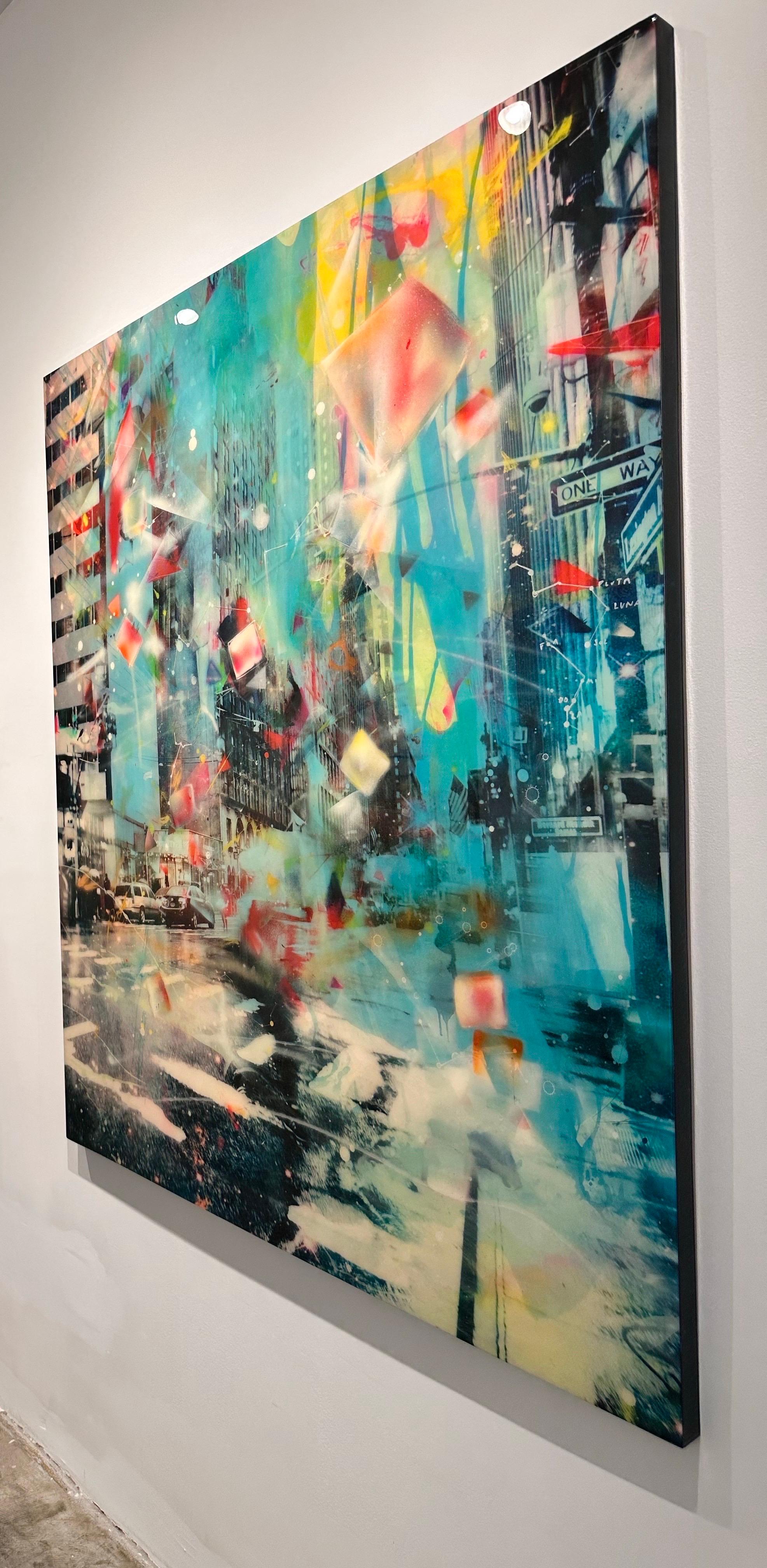 Double Tree - fotografia colorata dipinta a mano, scena di New York, contemporanea in vendita 4