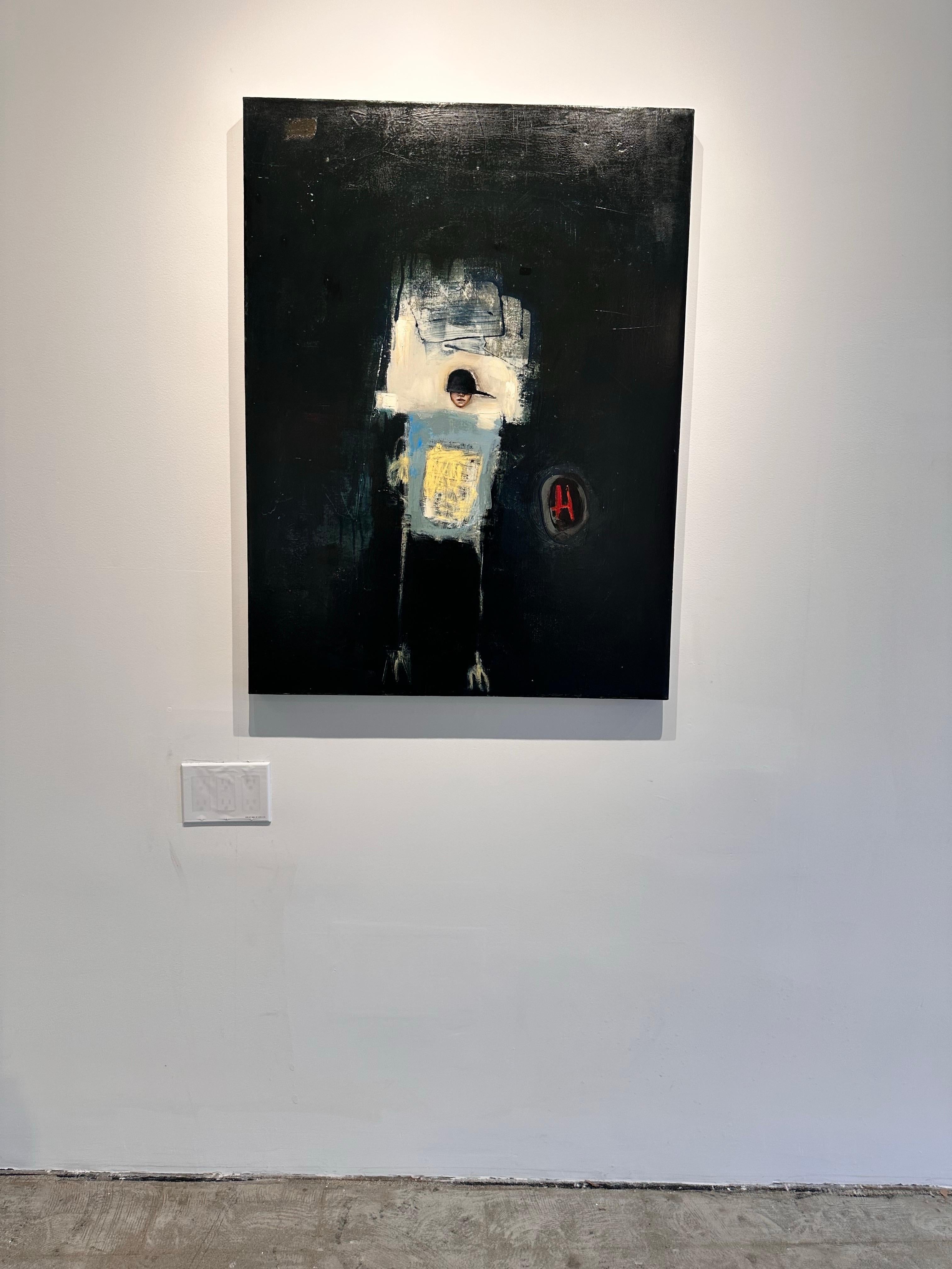 Kiefer, óleo sobre lienzo, composición figurativa abstracta con aires de arte callejero en venta 1