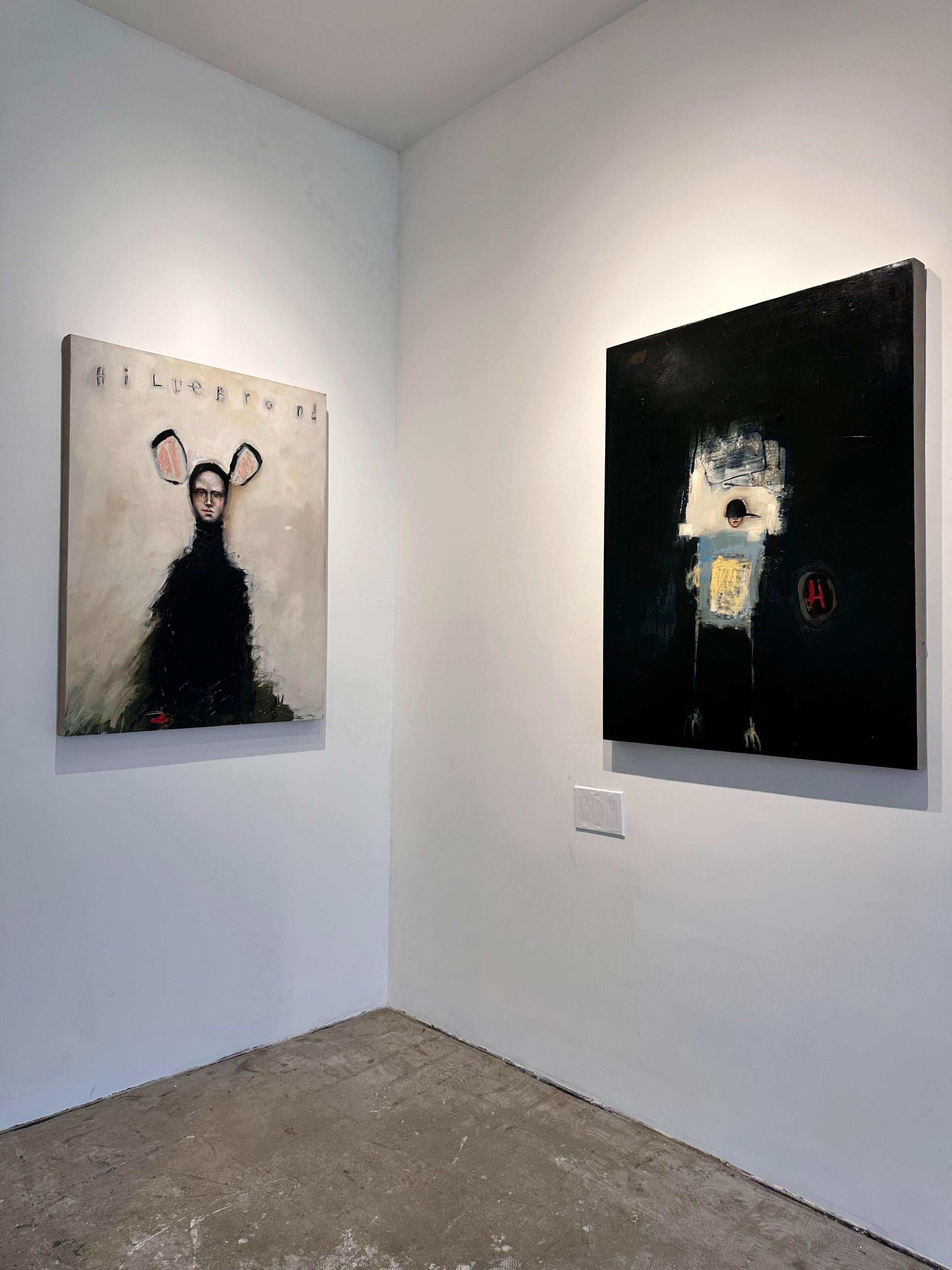 Kiefer, óleo sobre lienzo, composición figurativa abstracta con aires de arte callejero en venta 5