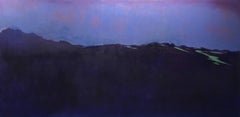 Geografia del Color Nocturno, Abstract landscape oil painting, purple hues