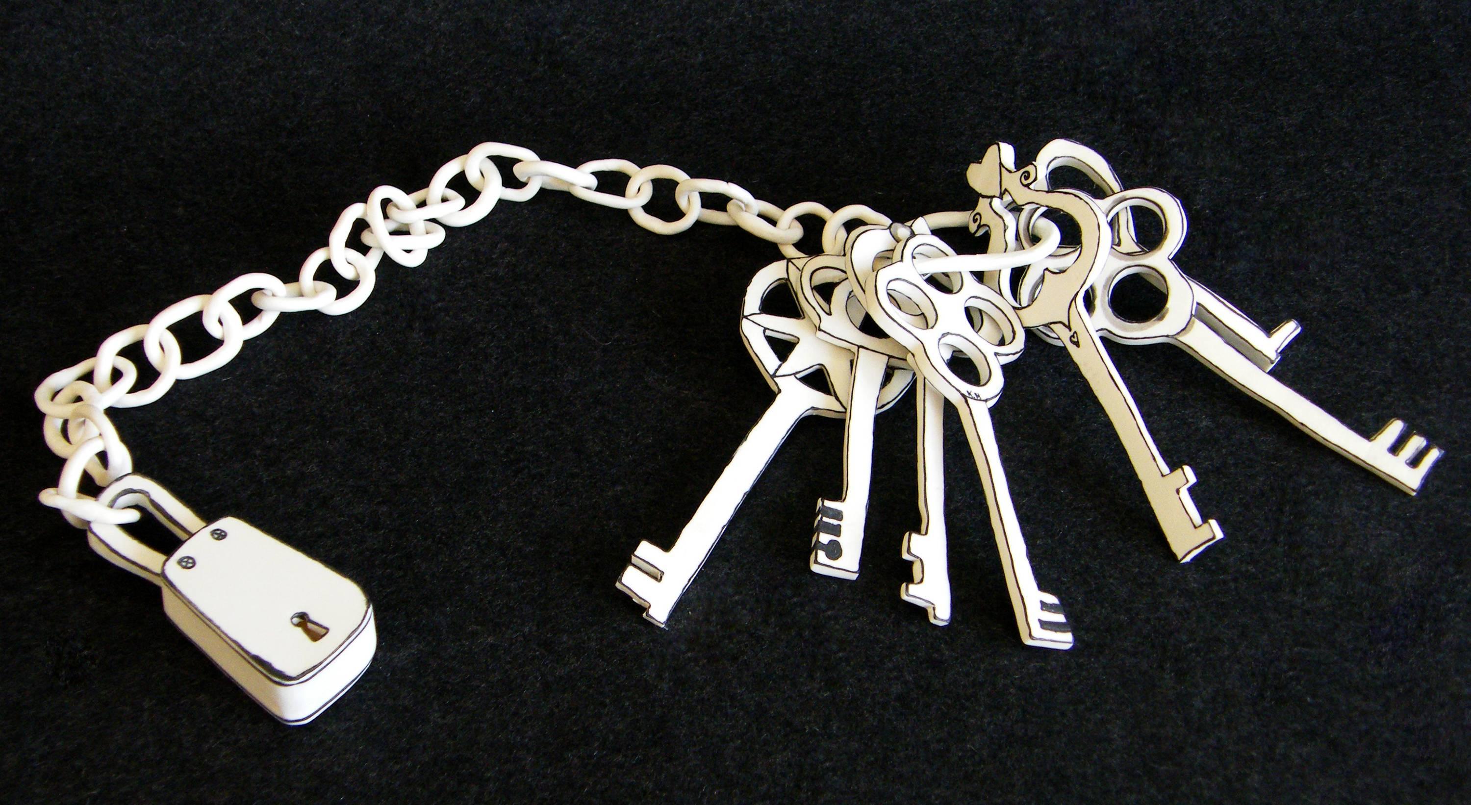 Bunch of Keys on Chain - Sculpture by Katharine Morling