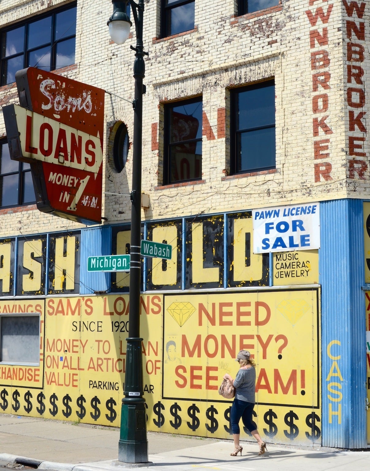 Lincoln Clarkes Landscape Photograph - Sam's Loans, Detroit