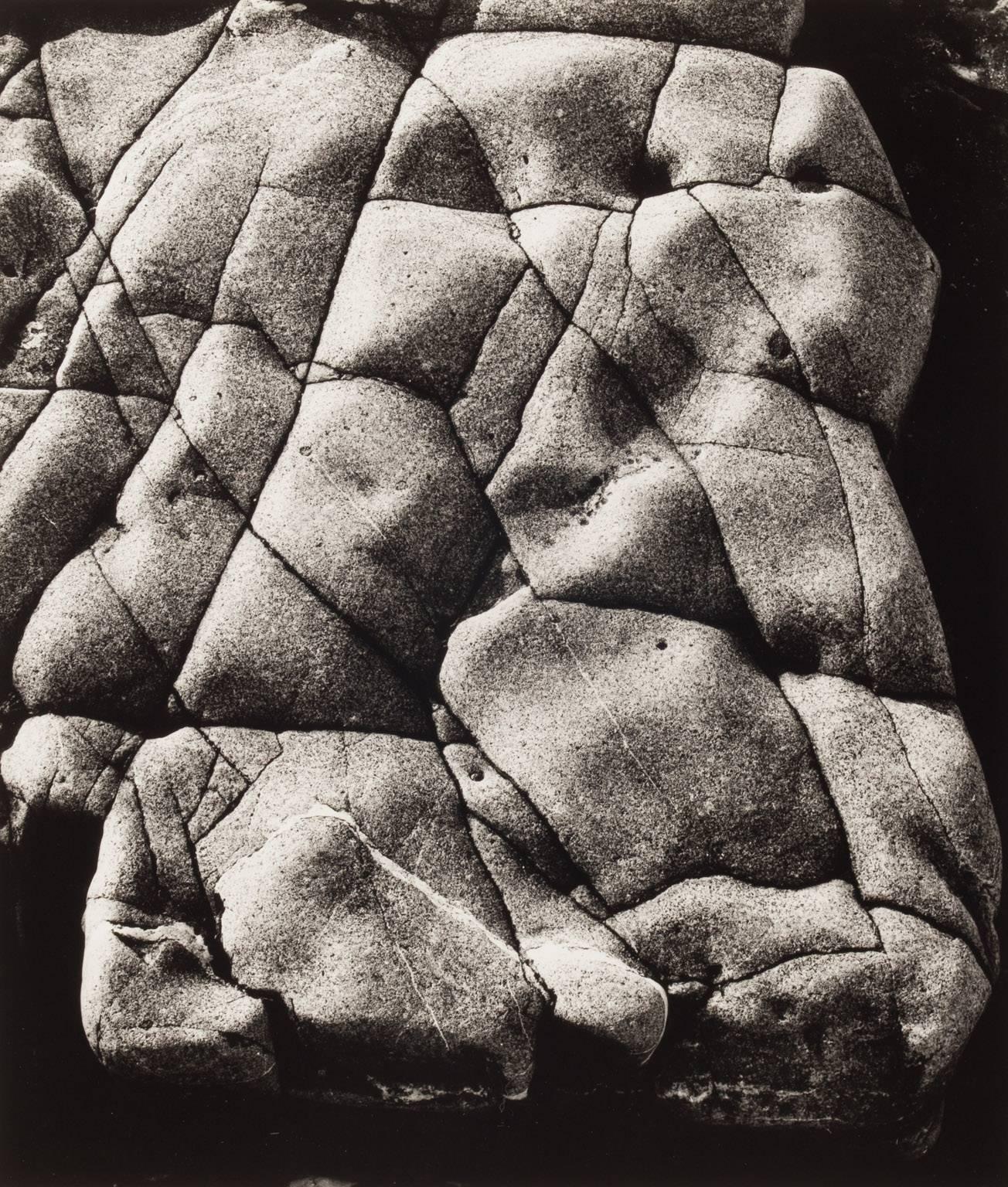 Brett Weston Abstract Photograph - Grooved Rock, Point Lobos