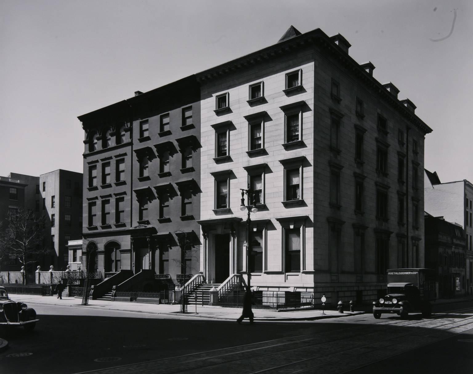 Berenice Abbott Black and White Photograph - Fifth Ave Houses