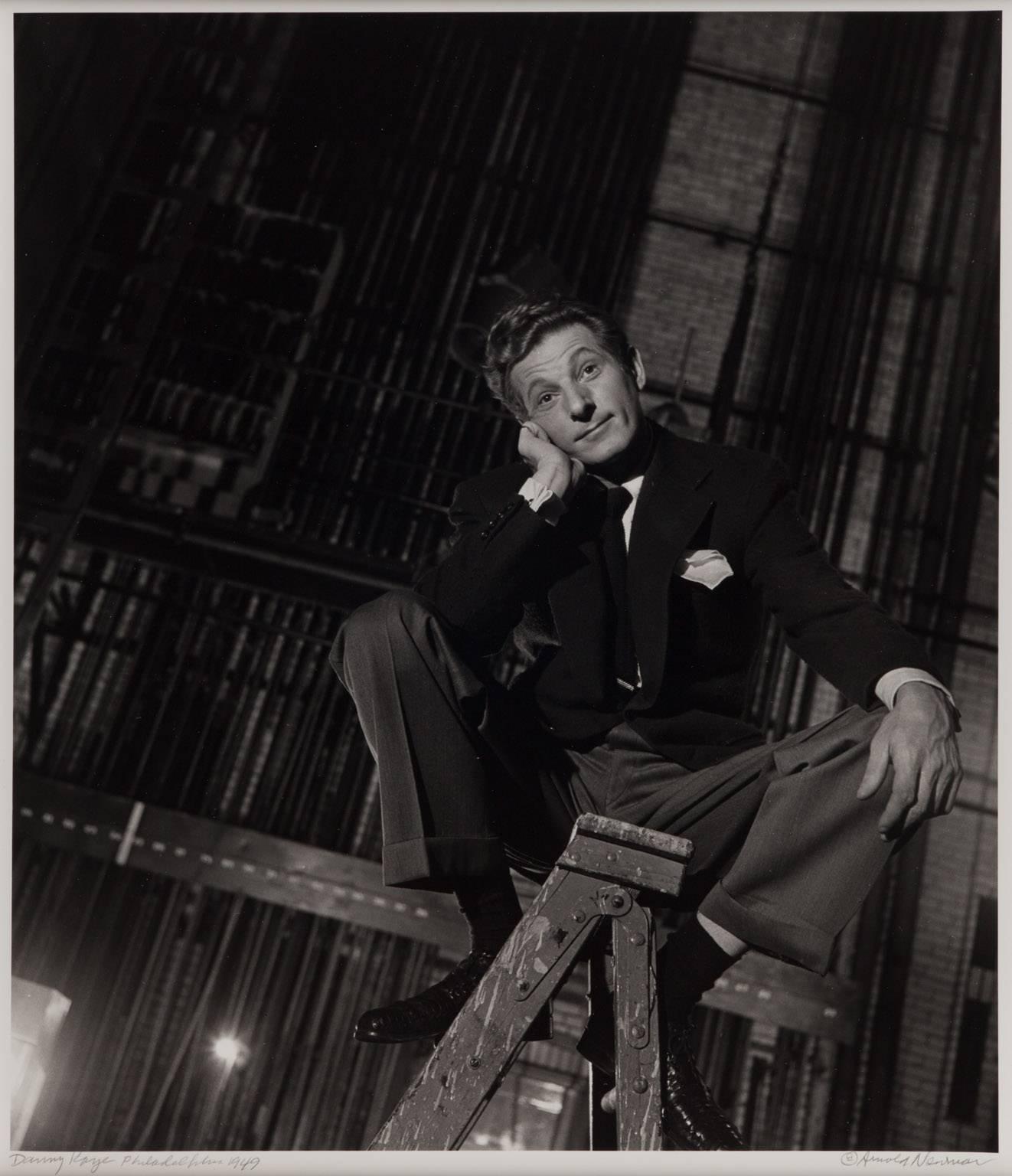 Danny Kaye, Philadelphia, PA, 1949 - Black Portrait Photograph by Arnold Newman