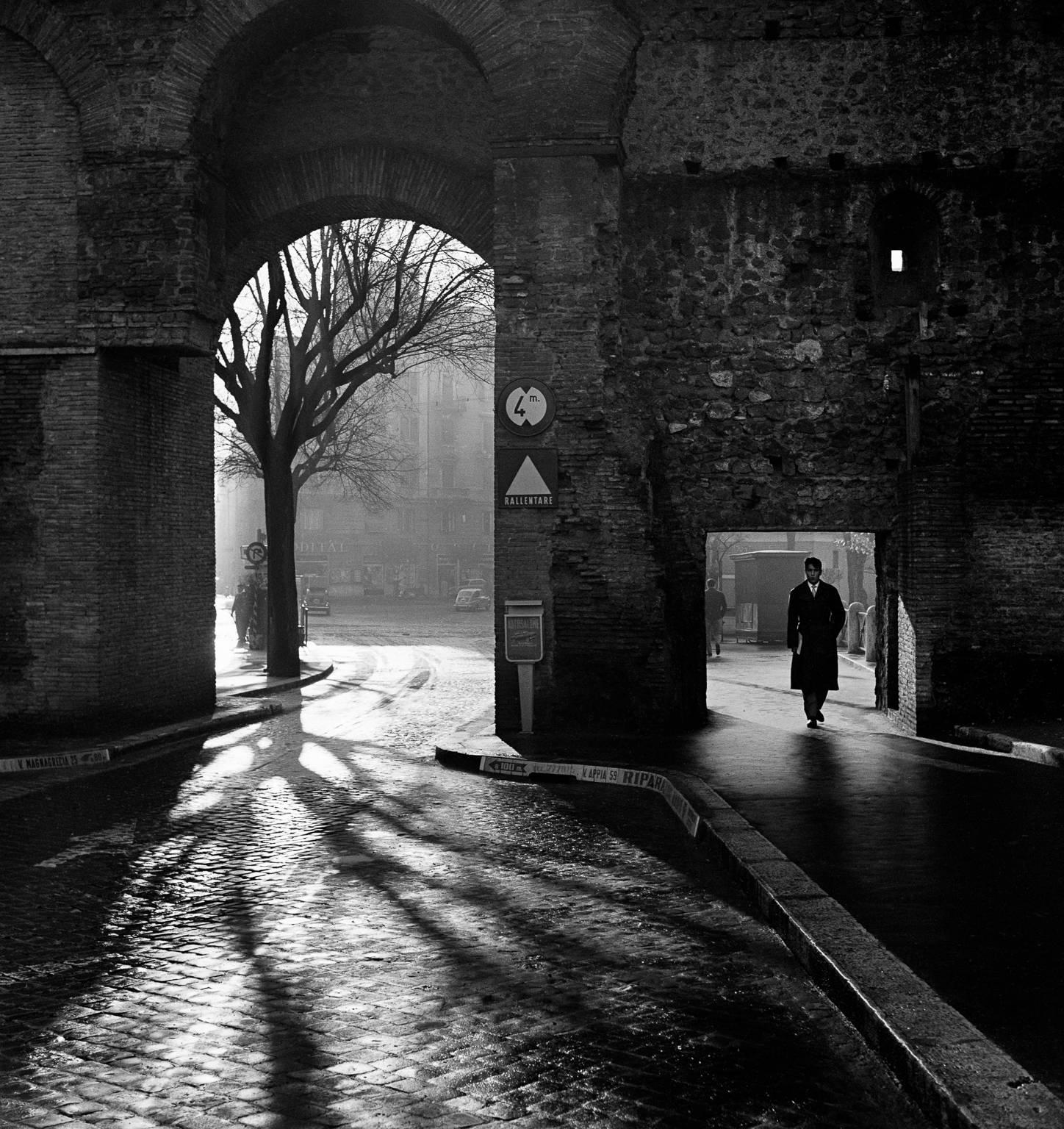 Mario DiGirolamo Black and White Photograph - Entering The Eternal City, Aurelian Wall, Rome